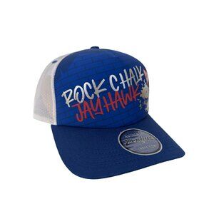 Zephyr Rock Chalk Jayhawk Trucker Hat Mens OS Blue White Kansas University NEW